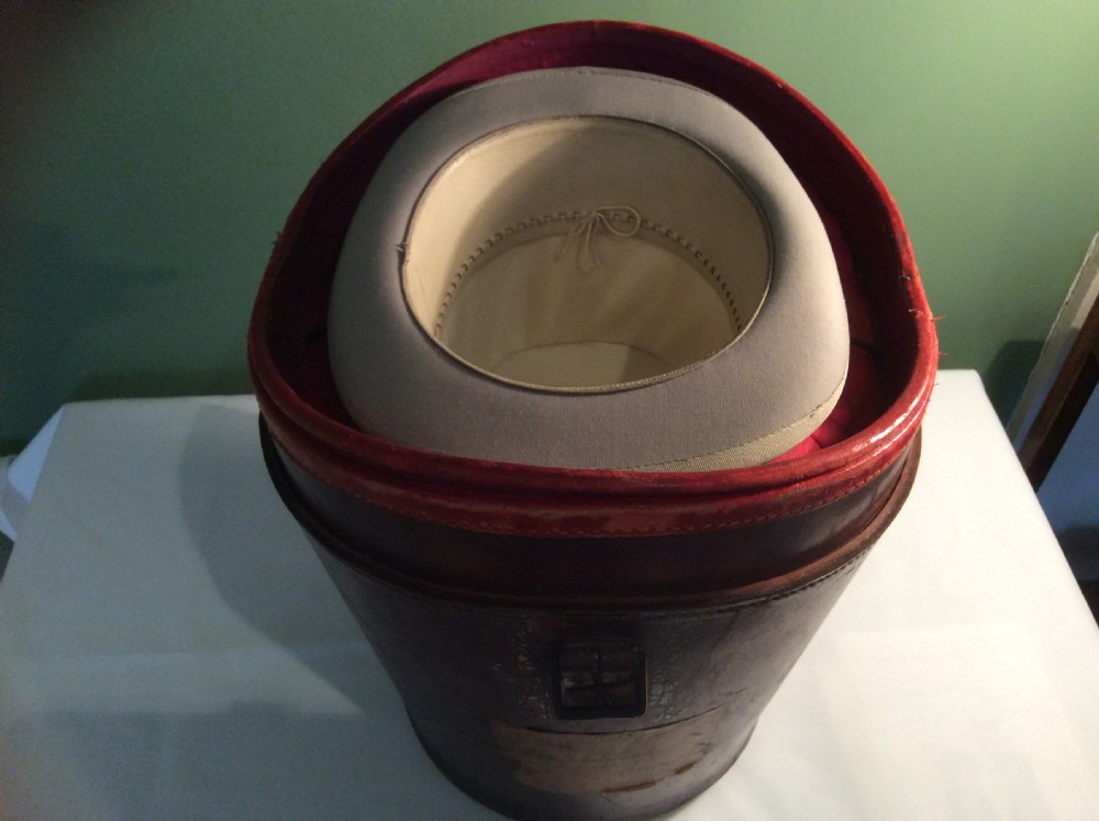 Leather Hat Box containing two Locke & Co Top Hats View XIII