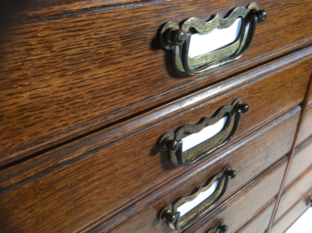 Early 20th Century Oak Index Filing Drawers View IV