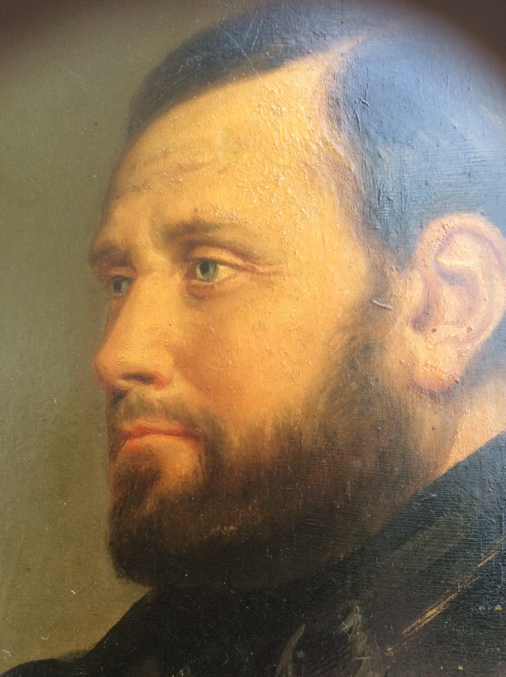 Small 19th C oil on wood portrait of a fine French gentleman, signed  View II