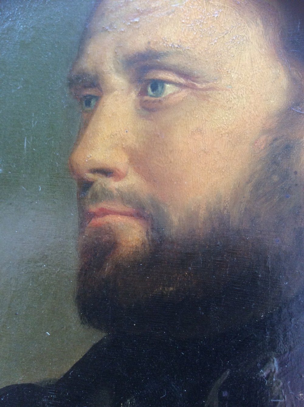 Small 19th C oil on wood portrait of a fine French gentleman, signed  View III