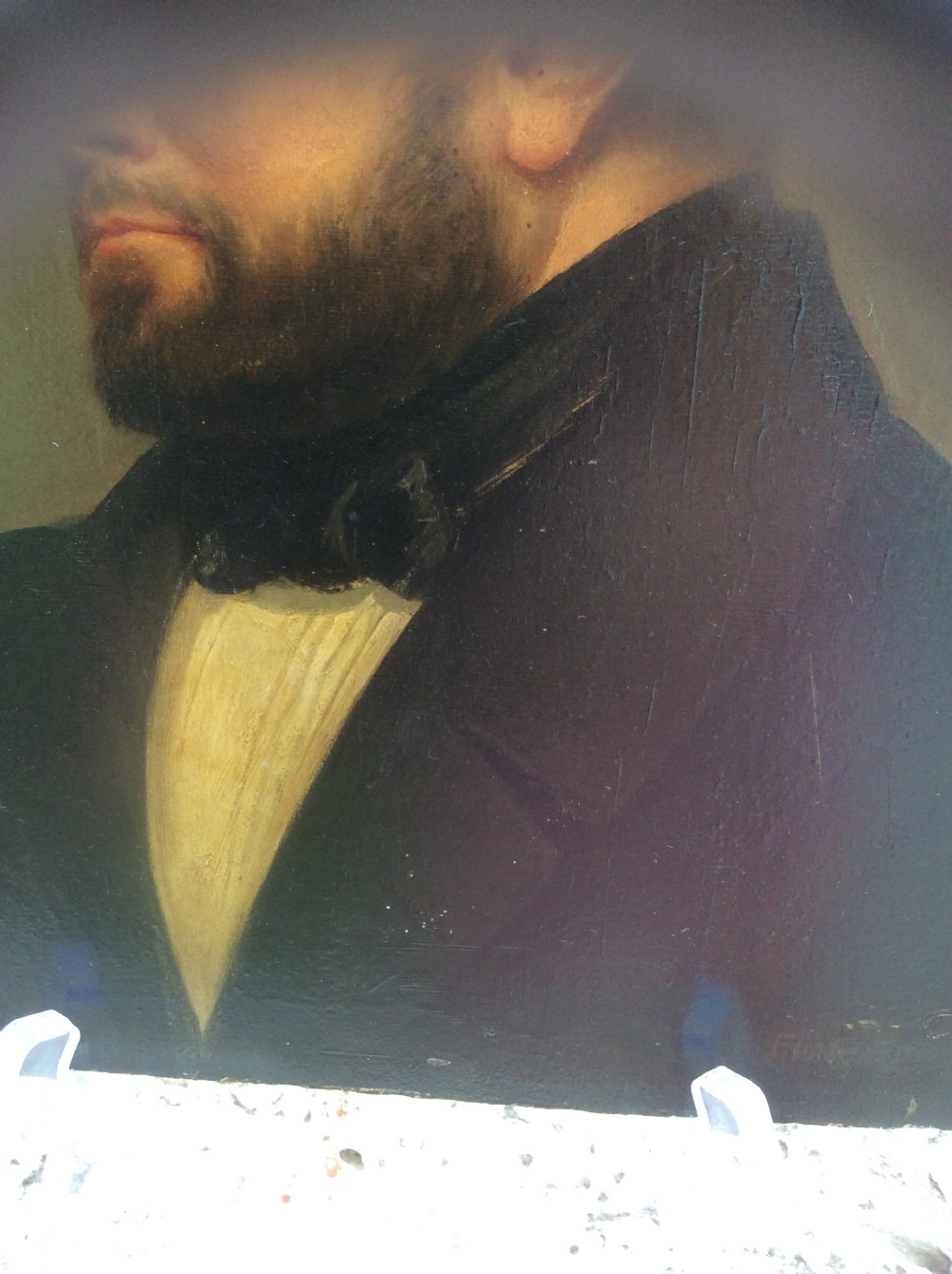 Small 19th C oil on wood portrait of a fine French gentleman, signed  View VIII