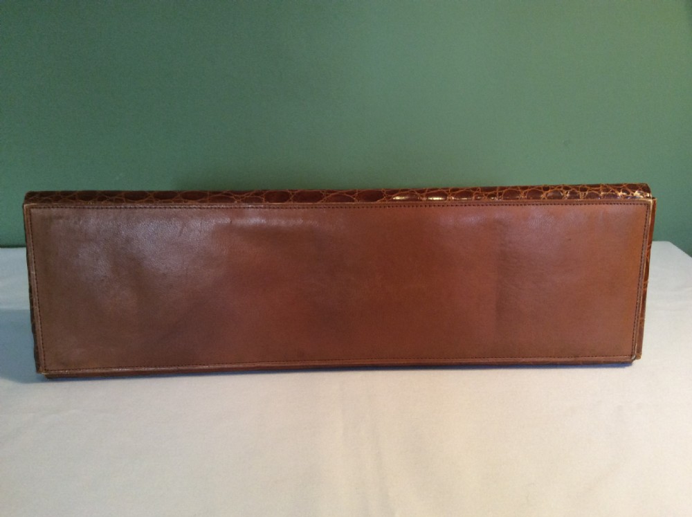 Silver Mounted Crocodile Bow Tie Case c1902 View IV