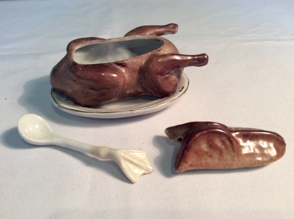 19th Century China Mustard in the form of  a Goose View V