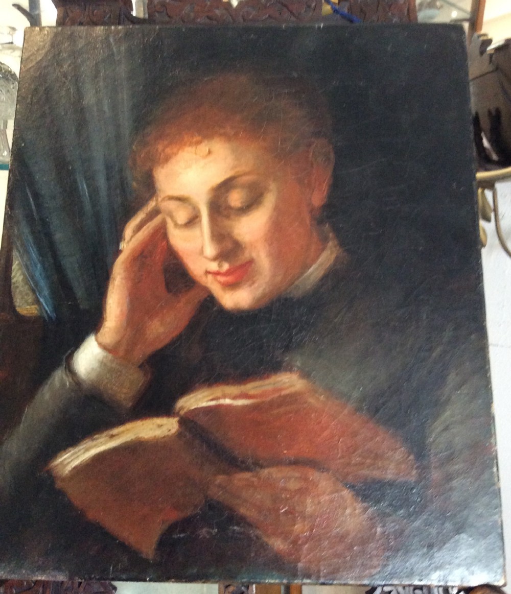 19th Century English School, Girl Reading