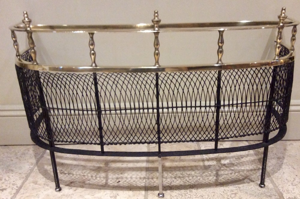 19th Century Bow Fronted Fire Guard