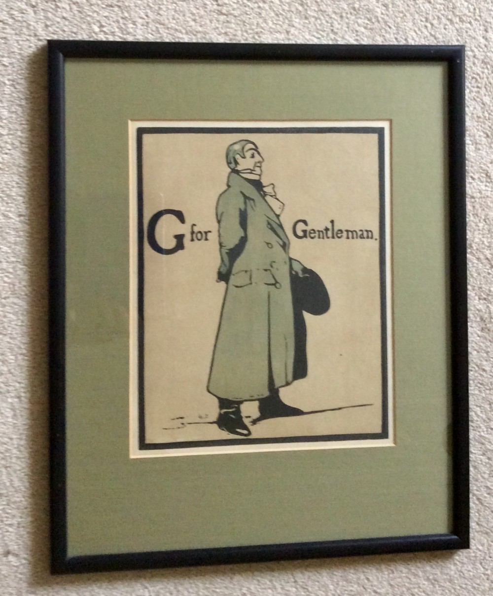G for Gentleman Lithograph by Sir William Nicholson