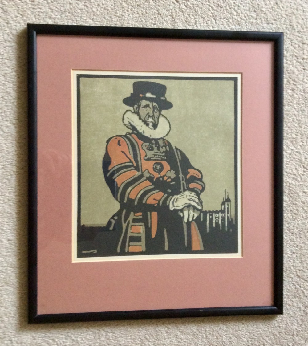 Beefeater Lithograph from the ‘London Types’ series by William Nicholson