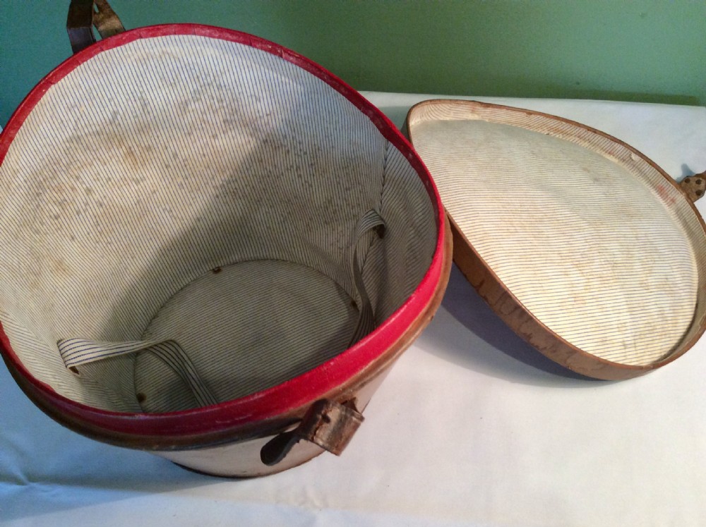 Antique French Leather Hat Box View VII