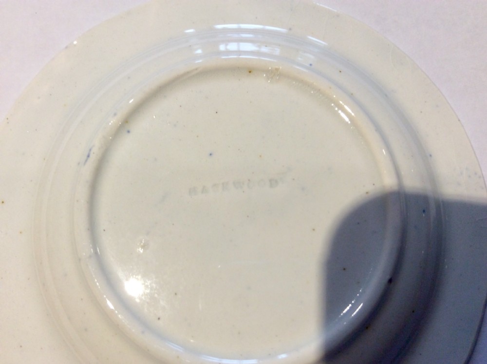 Miniature Blue & White Plate by Hackwood c1845 View III