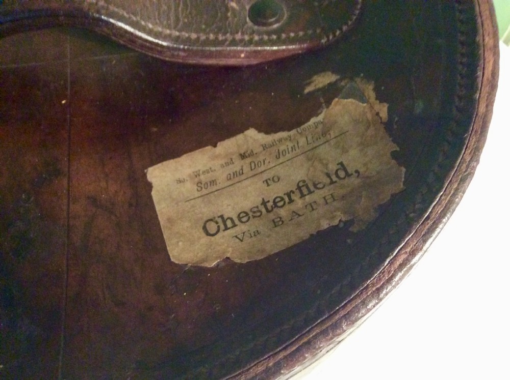 19th Century Leather Top Hat Box  View IX