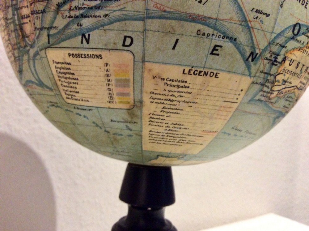 9 ‘’ French Terrestrial Table Globe c1927-30, by J. Forest   View II