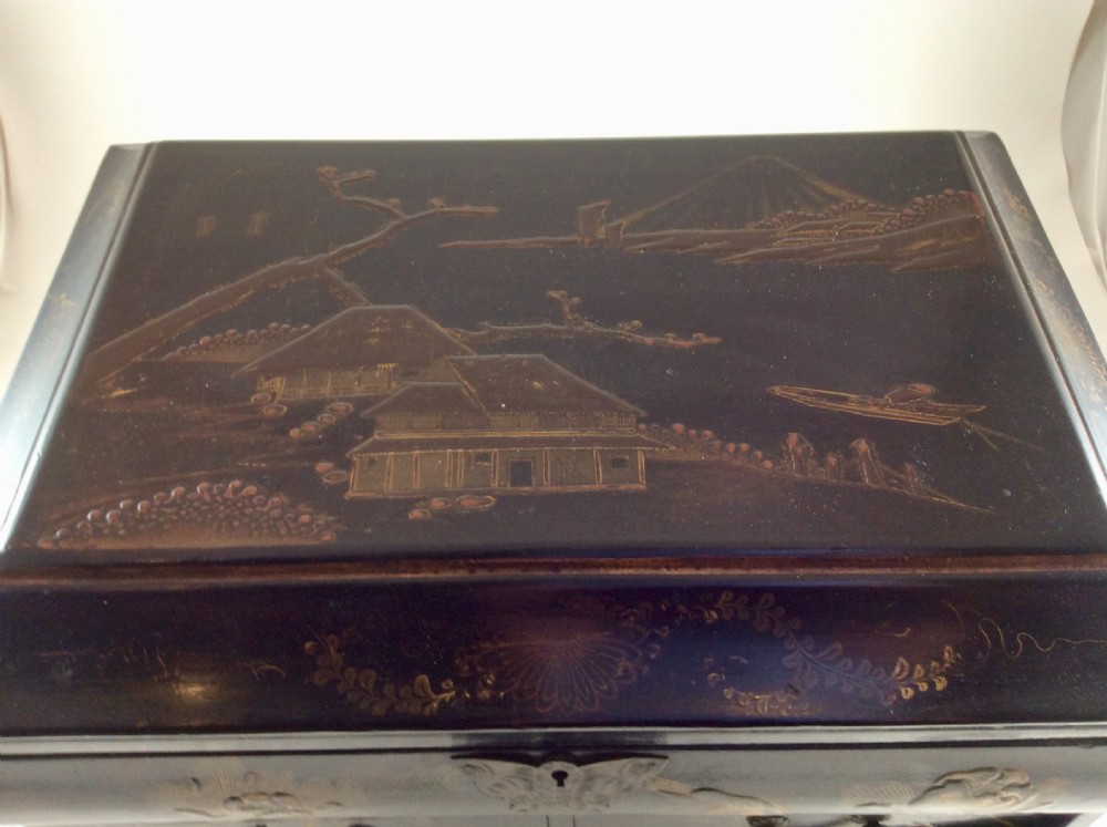 19th Century Large Chinoiserie Workbox   View II