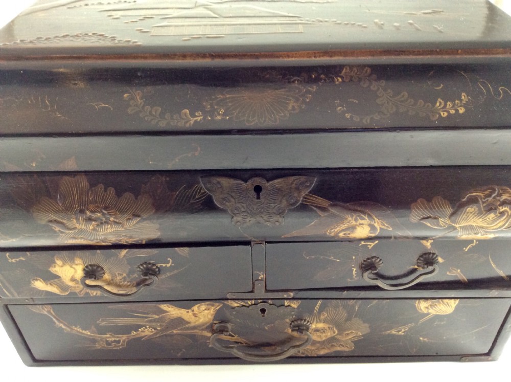 19th Century Large Chinoiserie Workbox   View V