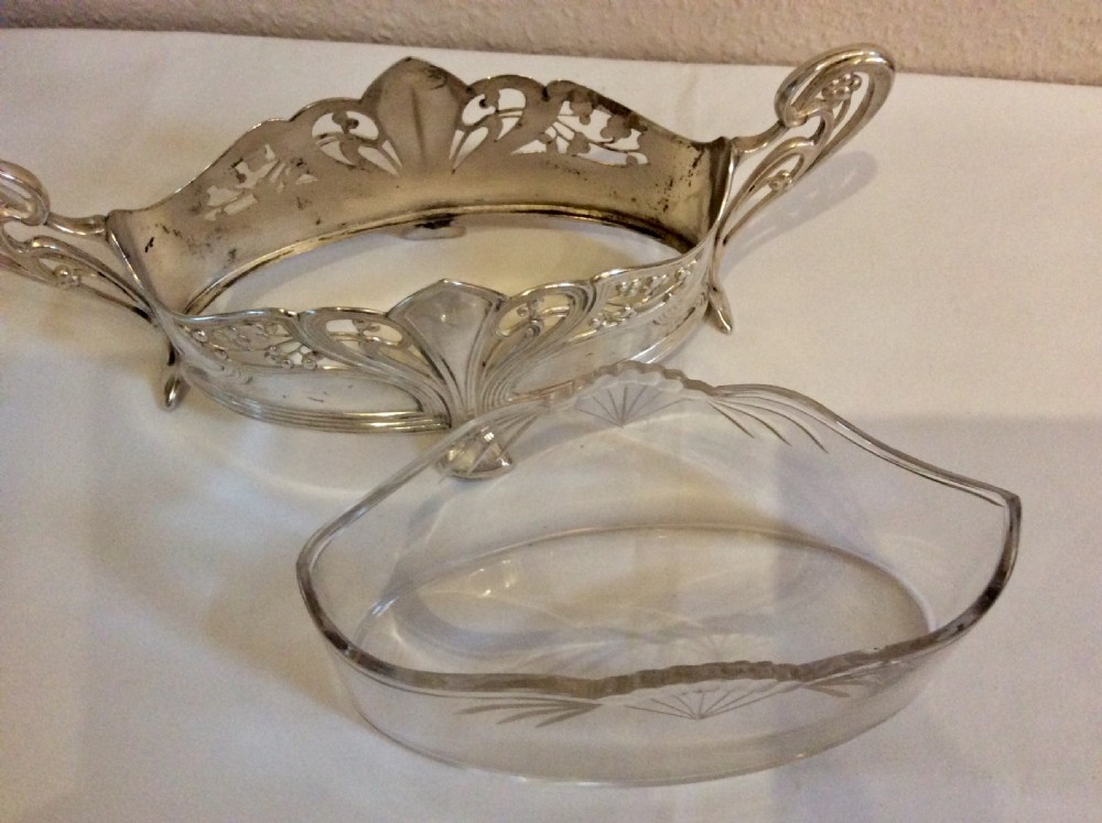WMF Art Nouveau Silver Plate and Glass Centrepiece  View VII