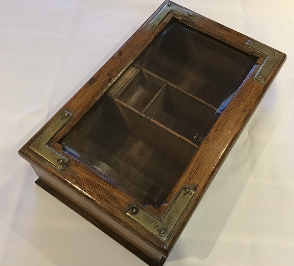 Victorian Glass Topped Stationery Box  View III