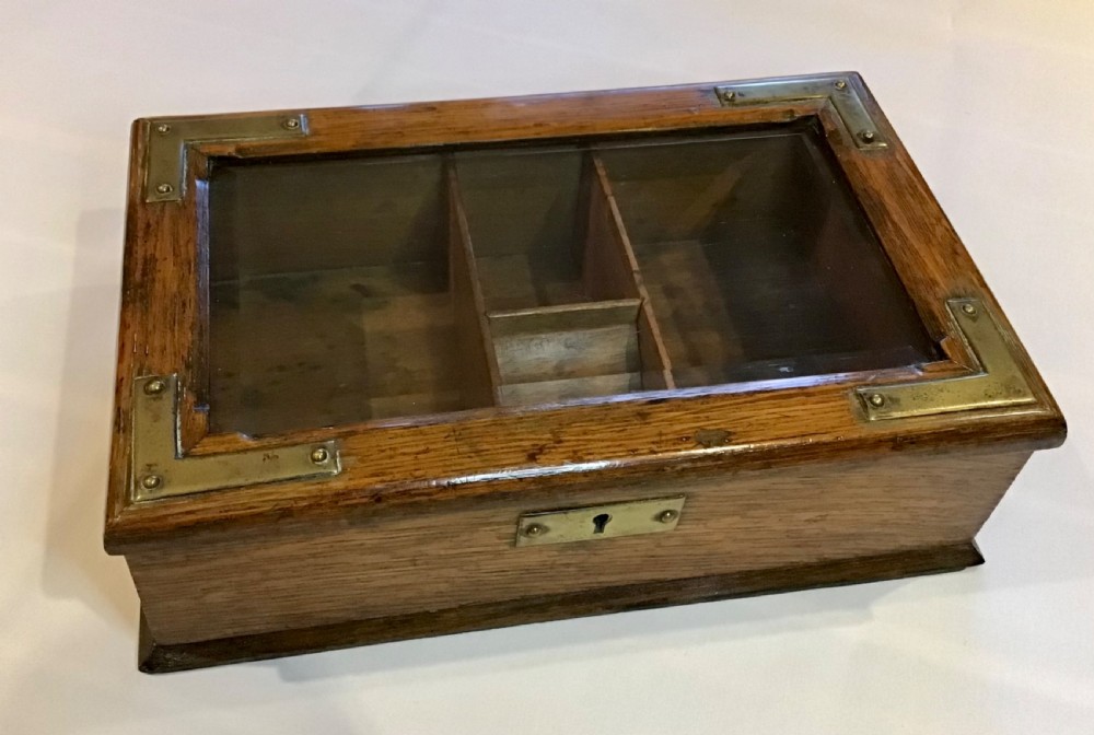 Victorian Glass Topped Stationery Box  View VI