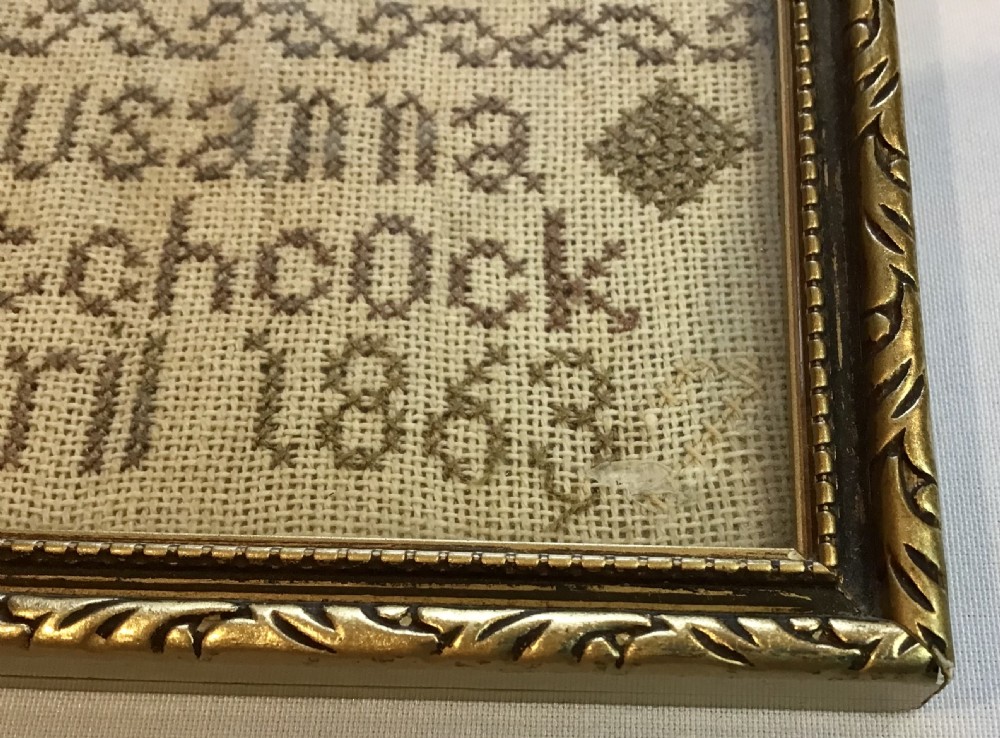 Very small 19th century sampler  View III