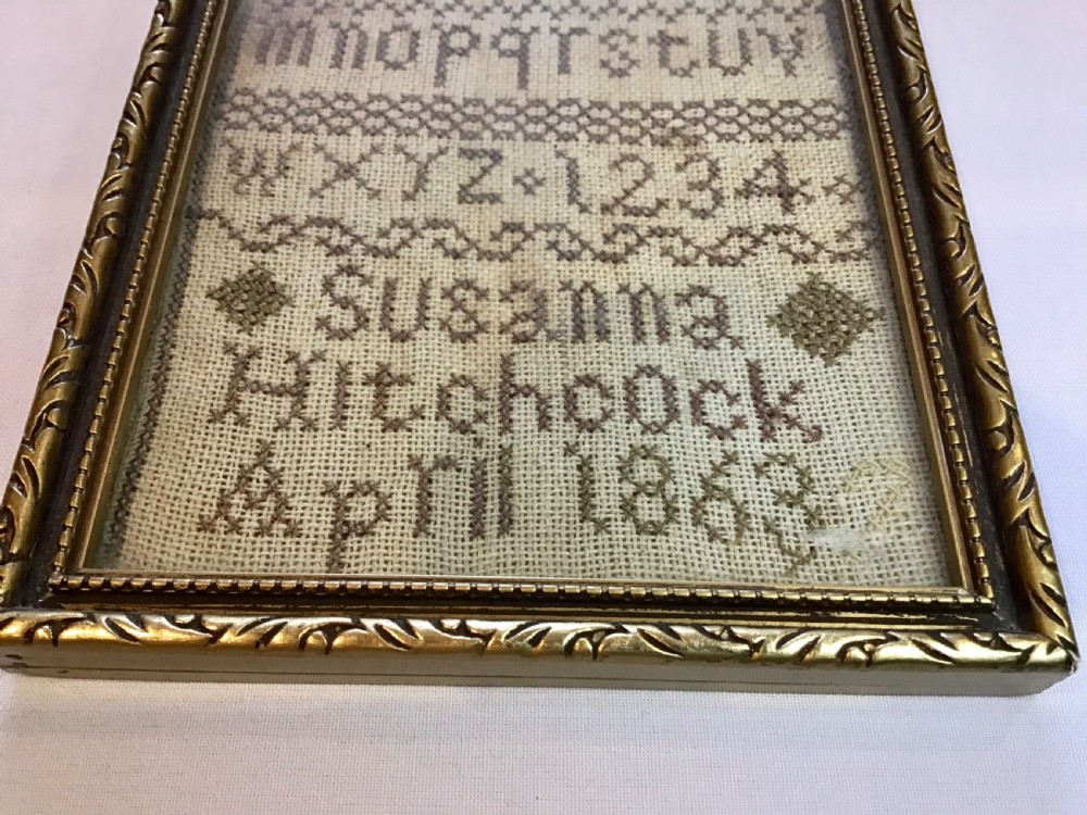 Very small 19th century sampler  View IV