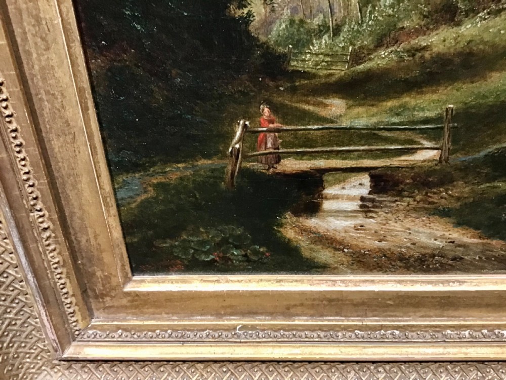 19th Century Oil on Canvas a Country Landscape View III