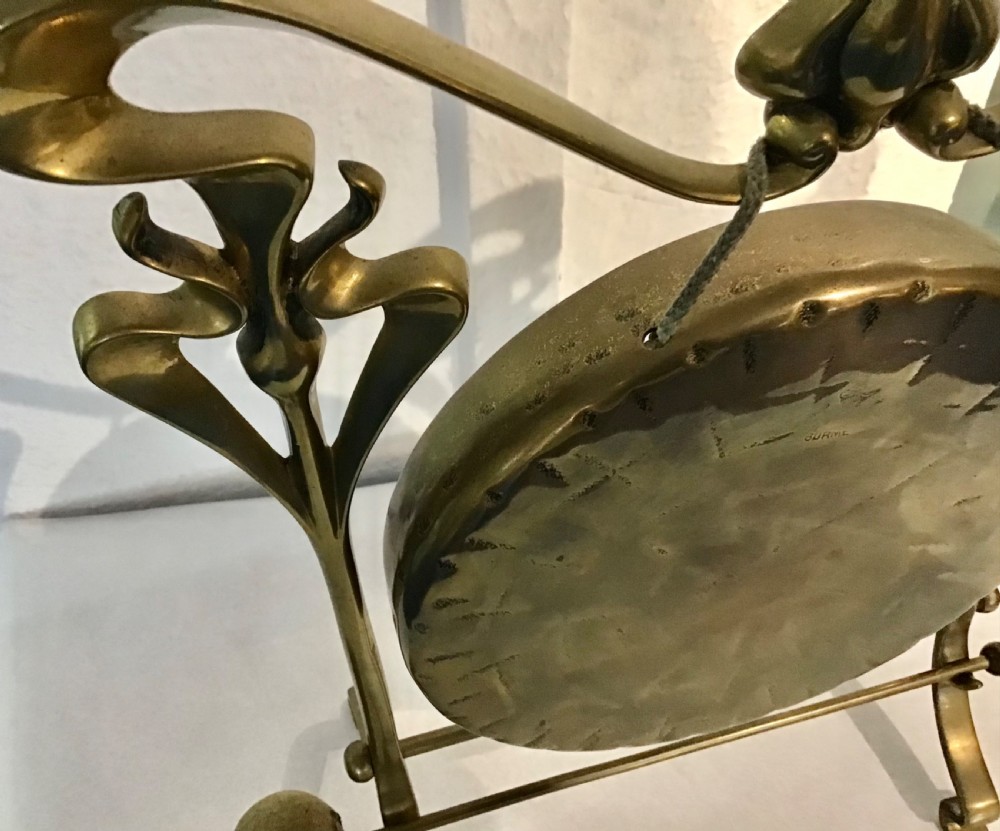 Art Nouveau Brass Table Gong View II