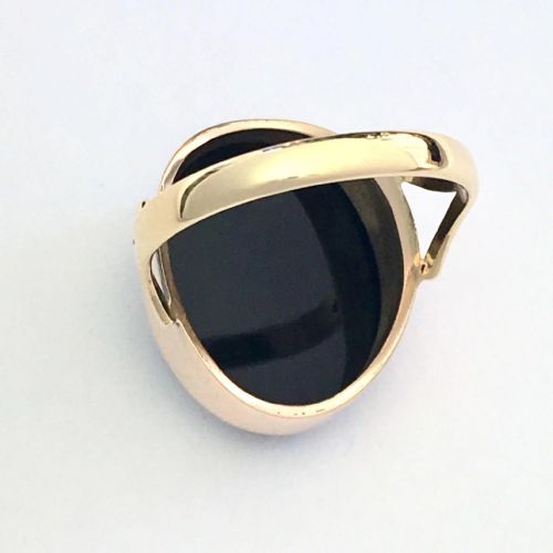 ANTIQUE 9CT ROSE GOLD HARDSTONE CAMEO RING - ADDITIONAL PHOTO 5