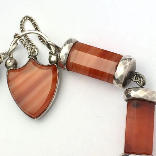 fig 2. Victorian Scottish Red Agate Silver Padlock Bracelet