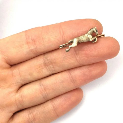 fig 1. RESERVED for S • Antique 9CT Rose Gold Diamond Horse Pin