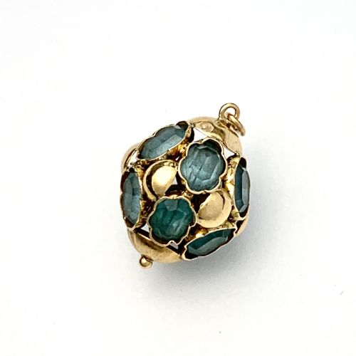 Blue Topaz 9ct Gold Venetian Fob Charm Pendant