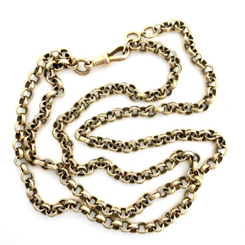 Very Long Victorian 9ct Gold Sautoir Chain with Dog Clip