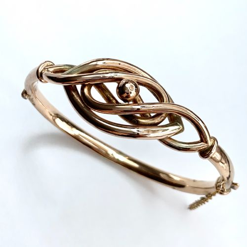 Reserved for Gw • Victorian 9ct Rose Gold Knot Bangle