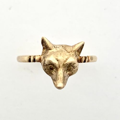 Victorian Fox Head Rose Gold Ring