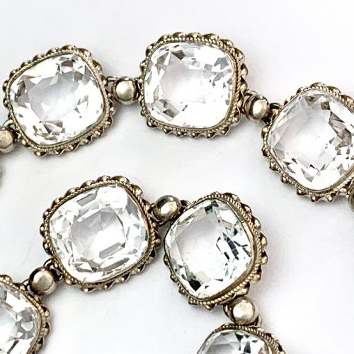 fig 1. Antique Victorian Quartz and Silver Riviere Necklace