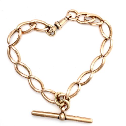 fig 1. Victorian 9CT Rose Gold Bracelet with T Bar