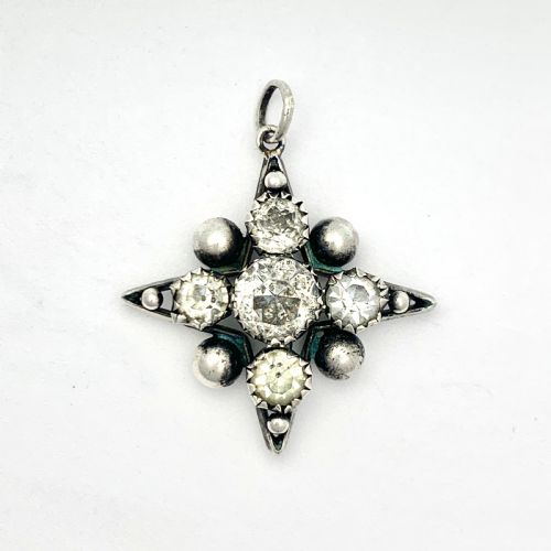 Victorian Sterling Silver Paste Star Pendant