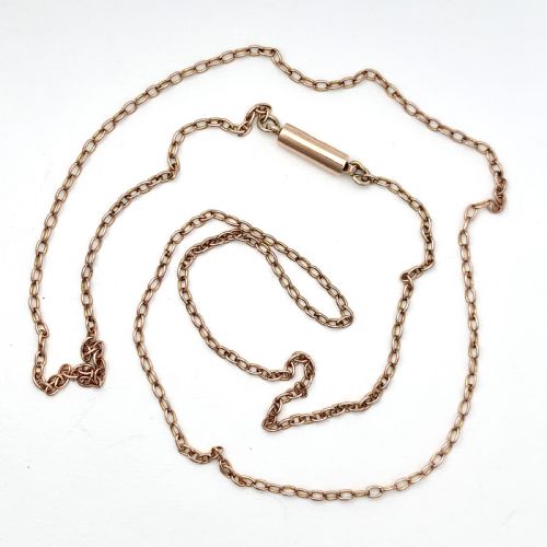 Edwardian 9ct Rose Gold Cable Chain Necklace