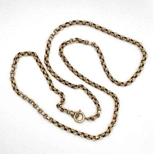 Victorian 9ct Gold Belcher Chain Necklace