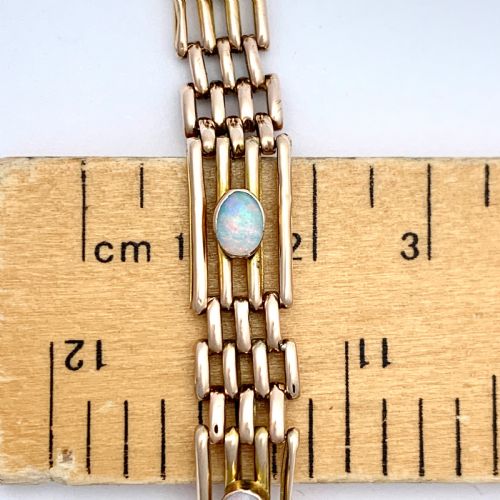 fig 1. Edwardian 9CT Rose Gold Opal Gate Bracelet