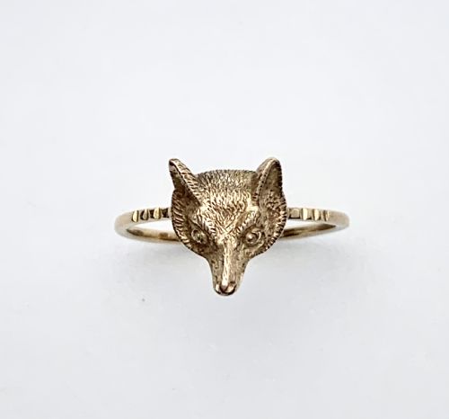 Victorian Fox Head 9ct Rose Gold Ring