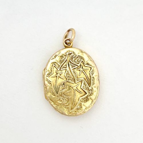 Victorian 15ct Gold Ivy Locket Pendant