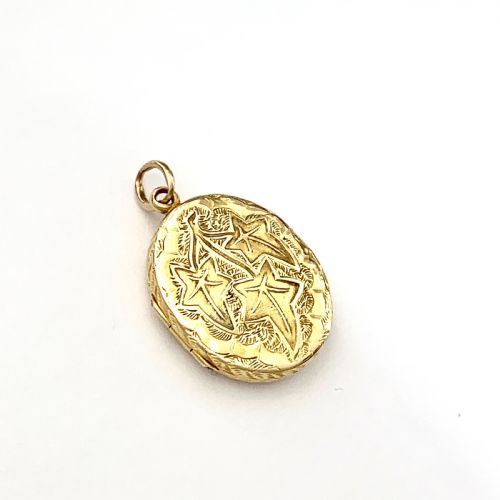 fig 1. Victorian 15CT Gold Ivy Locket Pendant