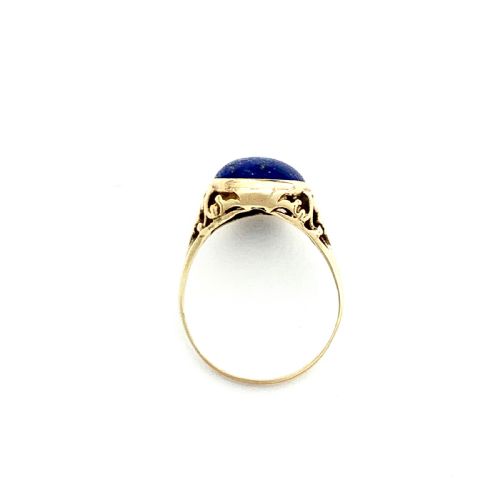 fig 2. Arts and Crafts Lapis Lazuli 10CT Gold Ring by MB Bryant & Co