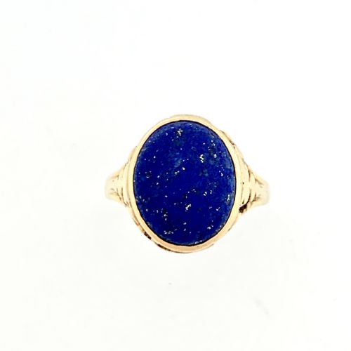 fig 3. Arts and Crafts Lapis Lazuli 10CT Gold Ring by MB Bryant & Co