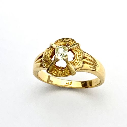 Victorian 18ct Gold Cushion Diamond Solitaire Ring