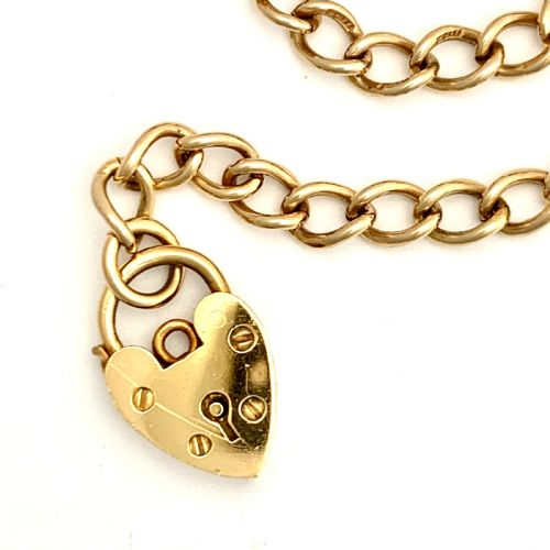 fig 1. 9CT Gold Padlock Bracelet with Vintage Thimble, Faith Hope & Charity Charms