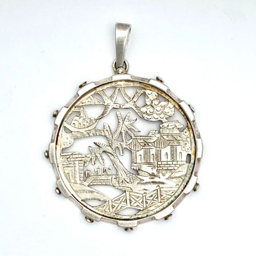 Victorian 1879 Sterling Silver Aesthetic Period Pendant