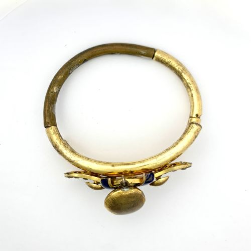 fig 1. Victorian Blue Enamel Gilt Paste Bangle with Drop