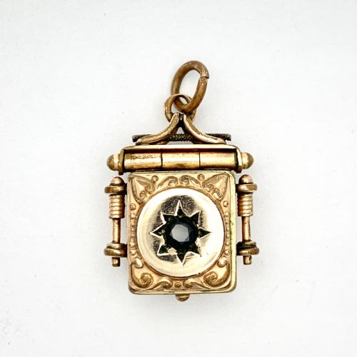 Victorian Rolled Rose Gold Square Locket Pendant