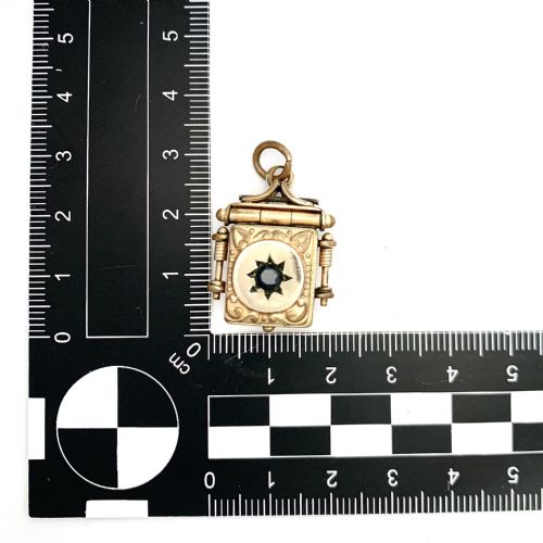 fig 1. Victorian Rolled Rose Gold Square Locket Pendant
