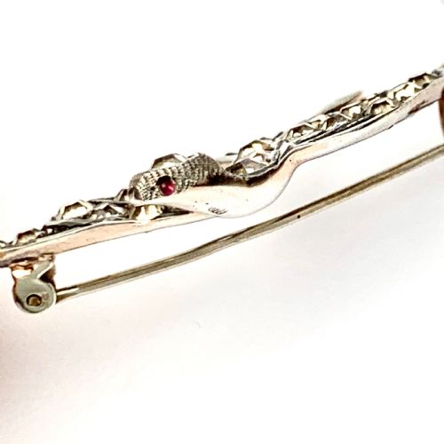 fig 1. Victorian Silver Swallow Brooch with Ruby Eye