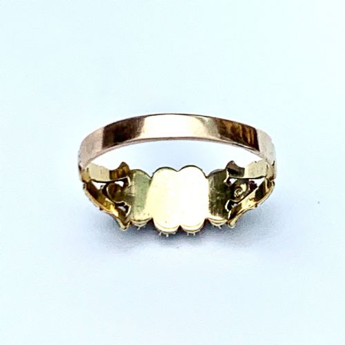 fig 1. Victorian 15CT Gold Turquoise and Pearl Cluster Ring